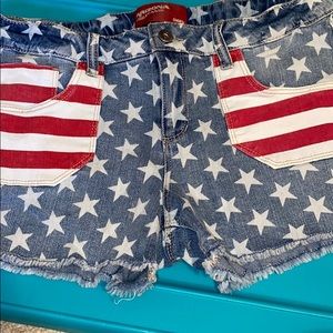 Girls flag printed shorts